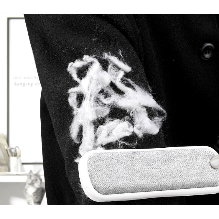 Perie Electrostatica, Vivimall, Pentru Curatarea Parului de pe Haine si Tapiterii, 2 Fete, Autocuratare, 33 x 7.5 cm, Gri - vivimall.ro