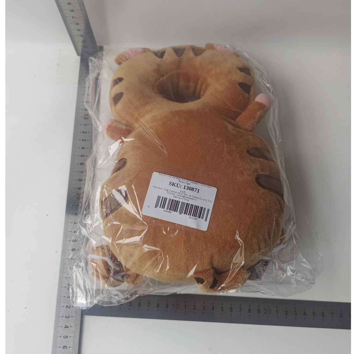 Perna tip Rucsac pentru Protectia Capului, Flippy, Tetiera tip Tigru, pentru Bebelusi, 33x6x19 cm, 180 g, Maro