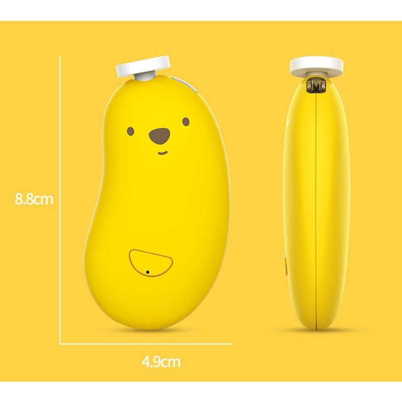 Pila Electrica, Vivimall, pentru Bebelusi si Adulti, din ABS, Incarcare USB, 6 Accesorii, cu Lumina Led, 8.8 x 4.9 cm, Galben