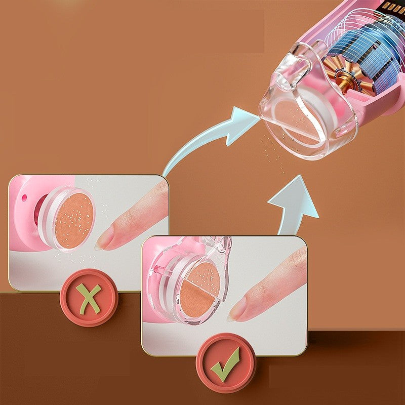 Pila Electrica, Vivimall, pentru Copii si Bebelusi, din ABS, 6 Accesorii, cu Lumina LED, 9.5 x 6 x 17 cm, Verde/Roz