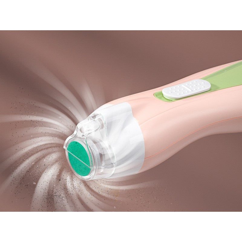 Pila Electrica, Vivimall, pentru Copii si Bebelusi, din ABS, 6 Accesorii, cu Lumina LED, 9.5 x 6 x 17 cm, Verde/Roz