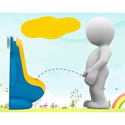 Pisoar pentru Baieti, Vivimall, 0-8 Ani, in Forma de Broasca, Perie Inclusa, Montare pe Perete, Carlig Autoadeziv Inclus, 29 x 22.5 cm, Albastru - vivimall.ro