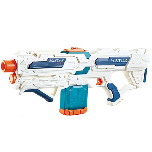Pistol cu Apa pentru Copii 14+ ani, Flippy, Rezervor 600ml, cu baterie 1200mAh, Electric Burst, Alb/Albastru