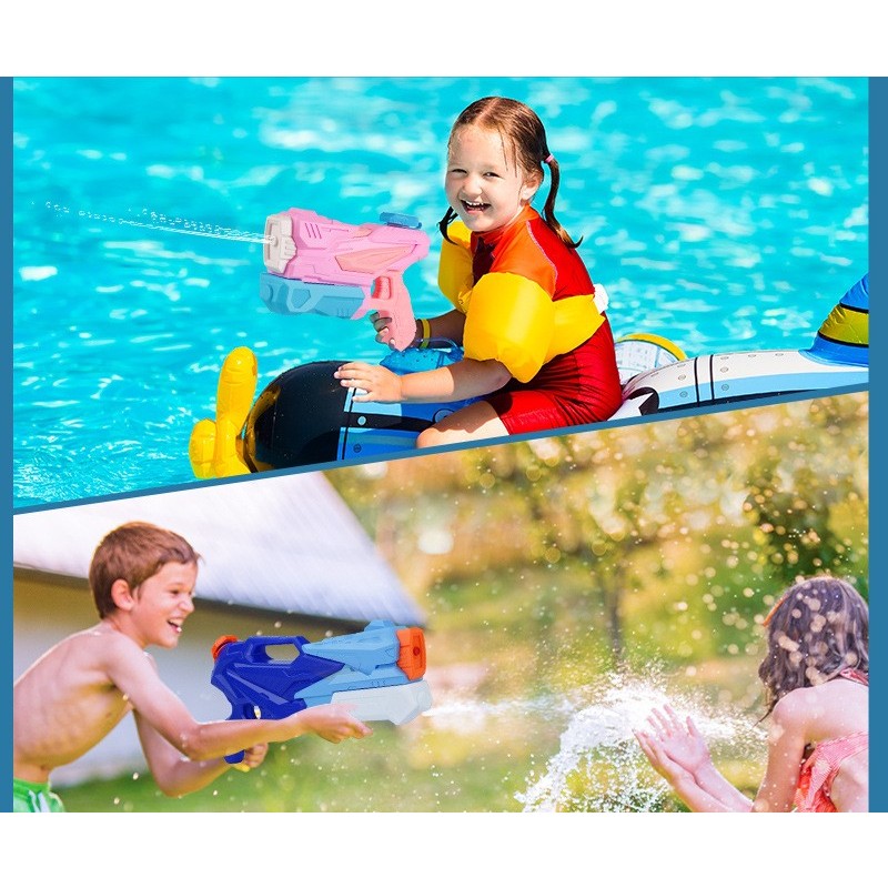 Pistol cu Apa pentru Copii, Rezervor, Pentru Piscina/Plaja, Vivimall, 6ani+, 3 duze, Roz, 500ML - vivimall.ro