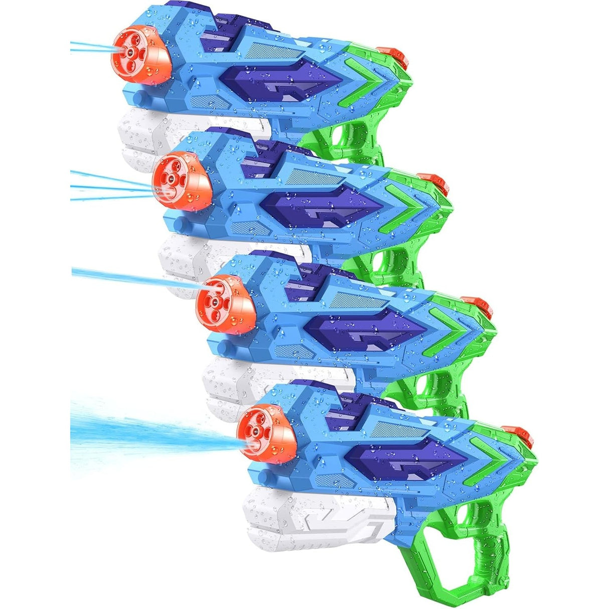 Pistol cu Apa pentru Copii, Vivimall, Rezervor 900ml, Raza de Actiune 8m, 6ani+, 4 Duze, Verde - vivimall.ro