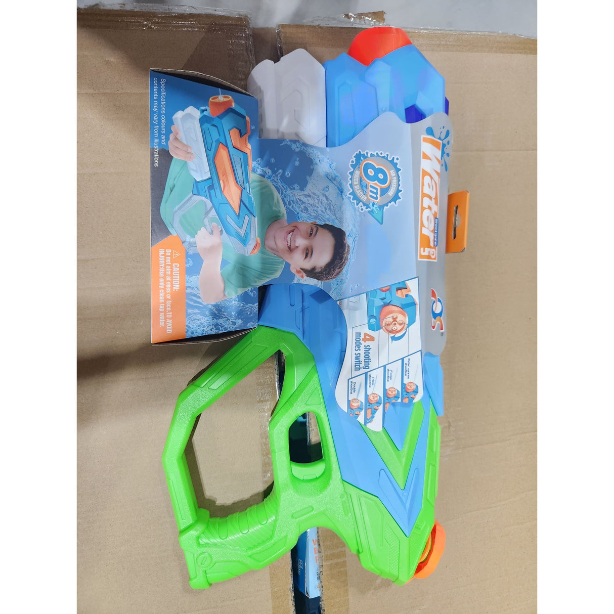 Pistol cu Apa pentru Copii, Vivimall, Rezervor 900ml, Raza de Actiune 8m, 6ani+, 4 Duze, Verde - vivimall.ro