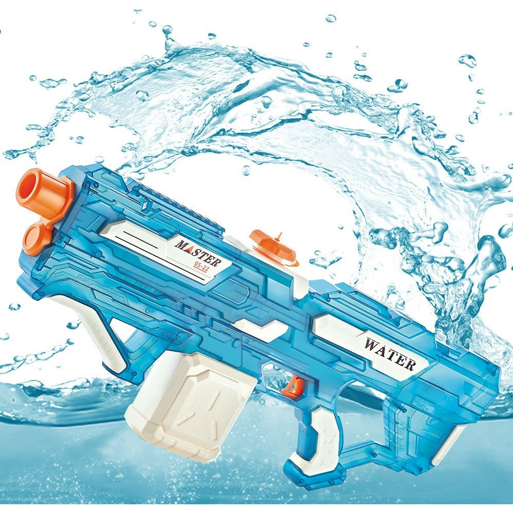 Pistol cu Apa Electric, Vivimall, +6 Ani, Rezervor 650 ml, Incarcare USB, din Plastic, 59 x 23 x 6 cm, Albastru - vivimall.ro