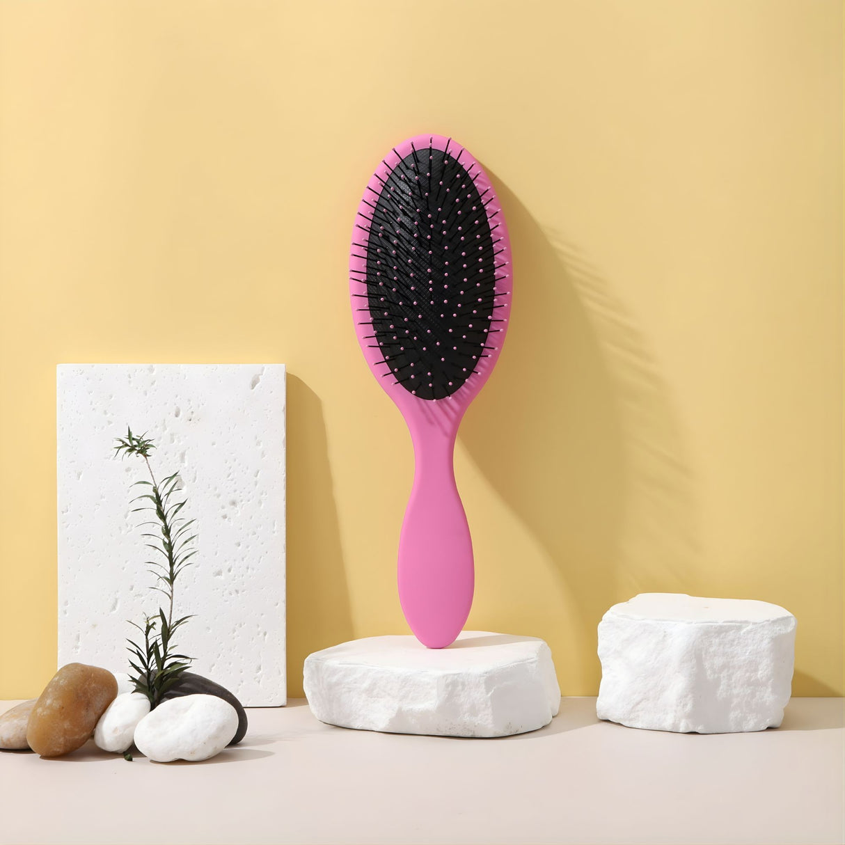 Pieptene cu Perna de Aer pentru Par, Flippy, Plastic ABS+Nylon, 22x7 cm, Roz