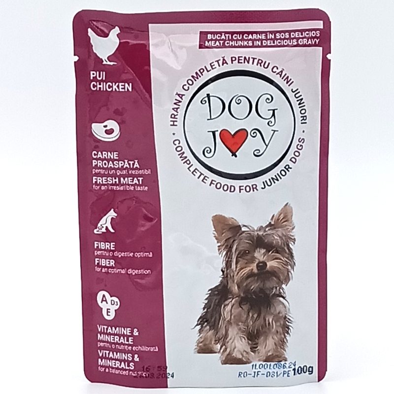 Plic, Dog Joy, Catei Junior 100 g Pui