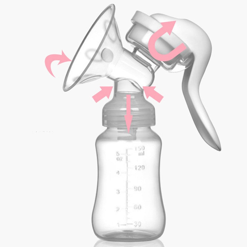 Pompa de San Manuala Multifunctionala, Flippy, Portabila, cu Tetina pentru Biberon, Anti-Scurgere, Anti-Reflux, 18.5x6 cm, 150 mL, Silicon, Recipient Transparent, Alb