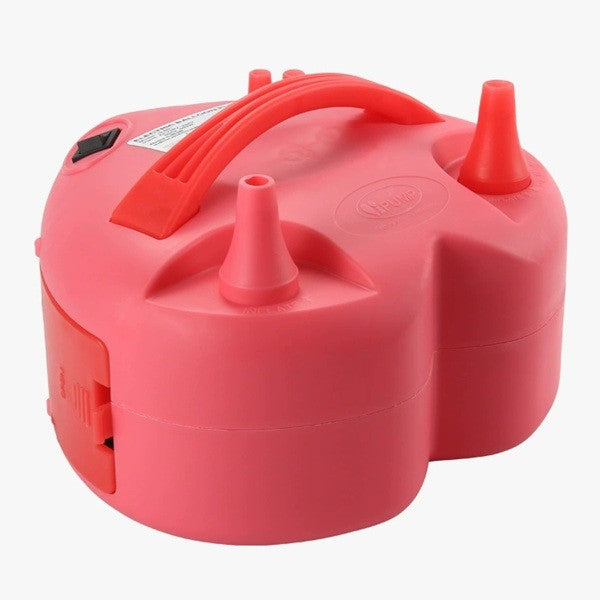 Pompa Electrica Pentru Umflat Baloane, 600 W, in Forma de Inima, Doua Capete de Umflat, din Plastic, Rosu