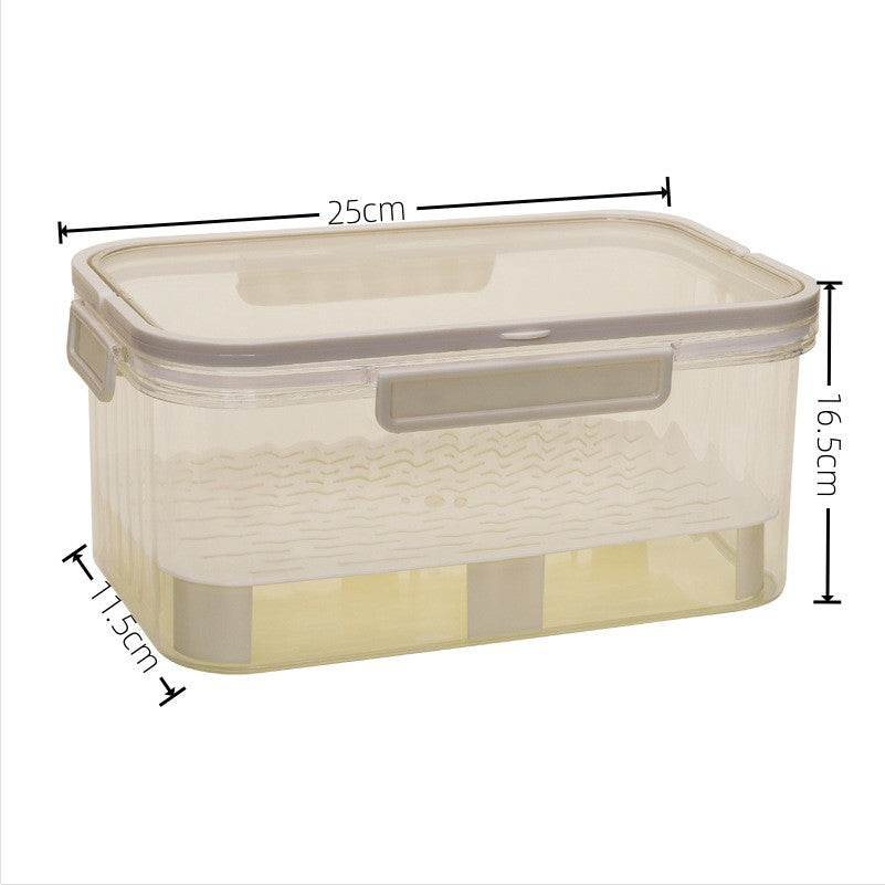 Cutie De Depozitare Portabila, Cu Separator Pentru Gheata Si Scurgere, Mentine Rece, Caserola Pranz, 25X16.5X11.5 Cm, Gri/Transparent - vivimall.ro