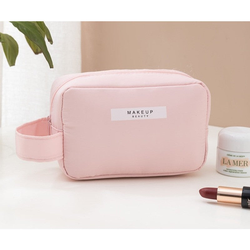 Portfard, Vivimall, cu Maner, Material Impermeabil, pentru Cosmetice, 16 x 11 x 7 cm, Roz - vivimall.ro