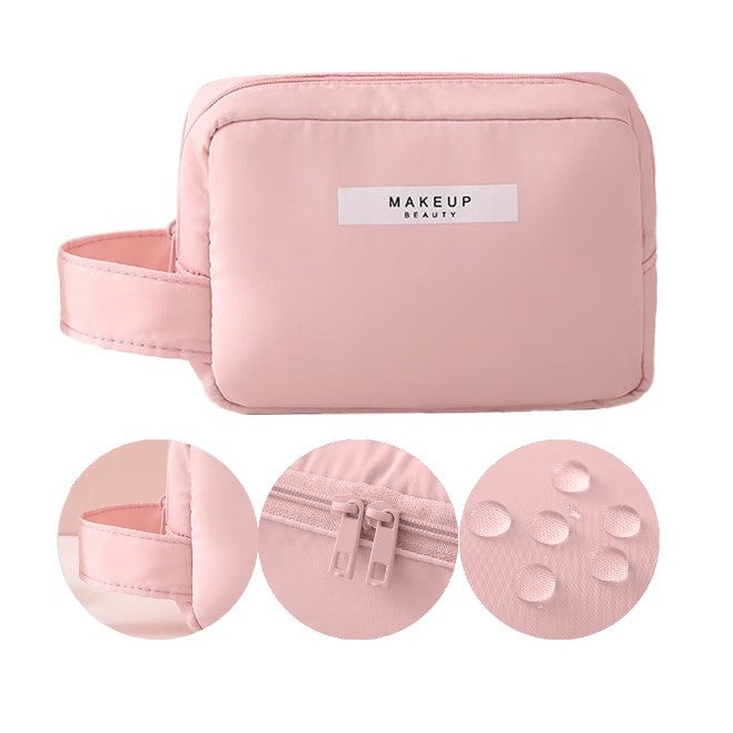 Portfard, Vivimall, cu Maner, Material Impermeabil, pentru Cosmetice, 16 x 11 x 7 cm, Roz - vivimall.ro