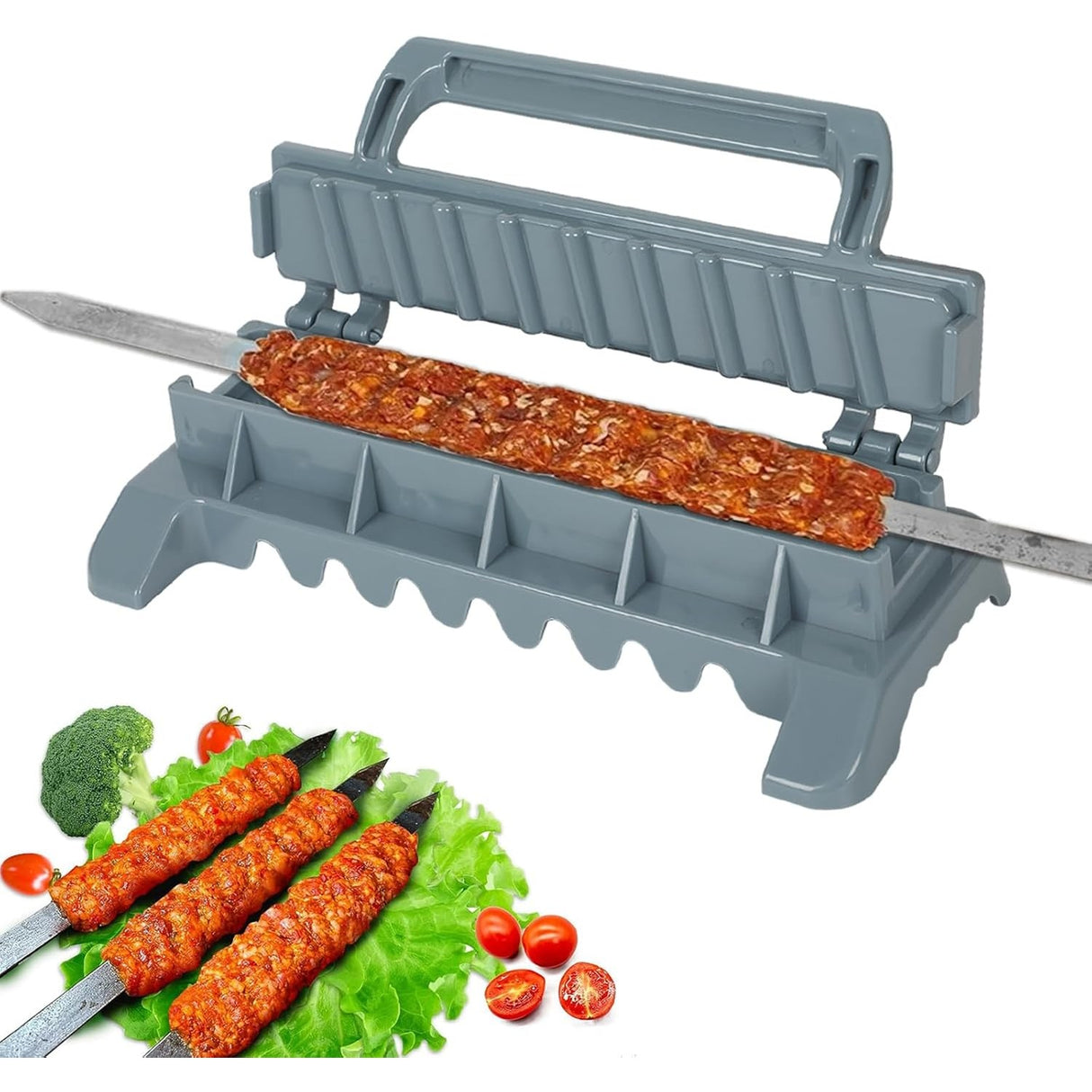 Presa pentru Carne, Vivimall, pentru Kebab, cu Maner, din ABS, 29 x 7.5 x 2.6 cm, Gri - vivimall.ro
