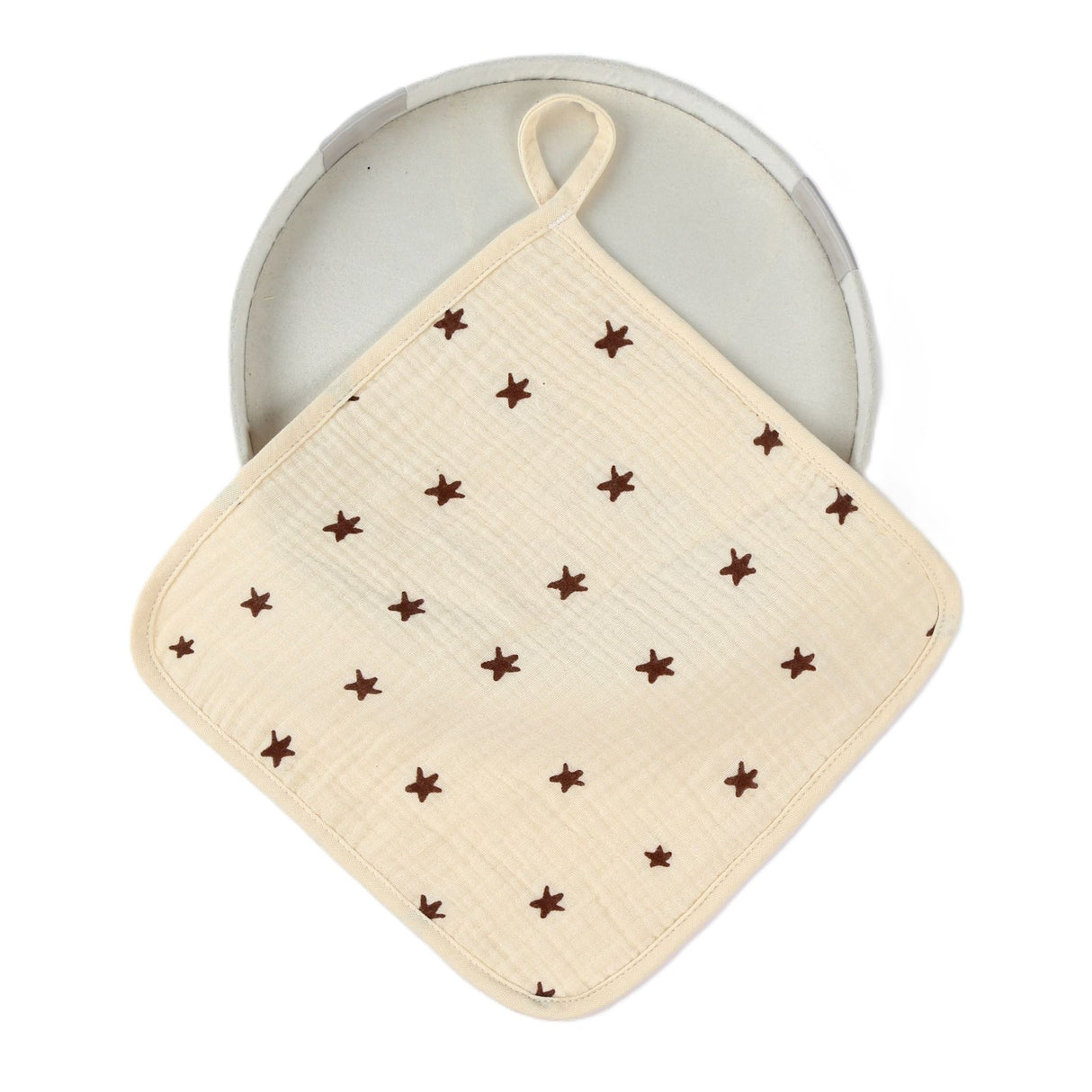 Prosop Absorbant, Flippy, din Bumbac, 25 x 25 cm, Model Stelute, cu Agatatoare, Bej