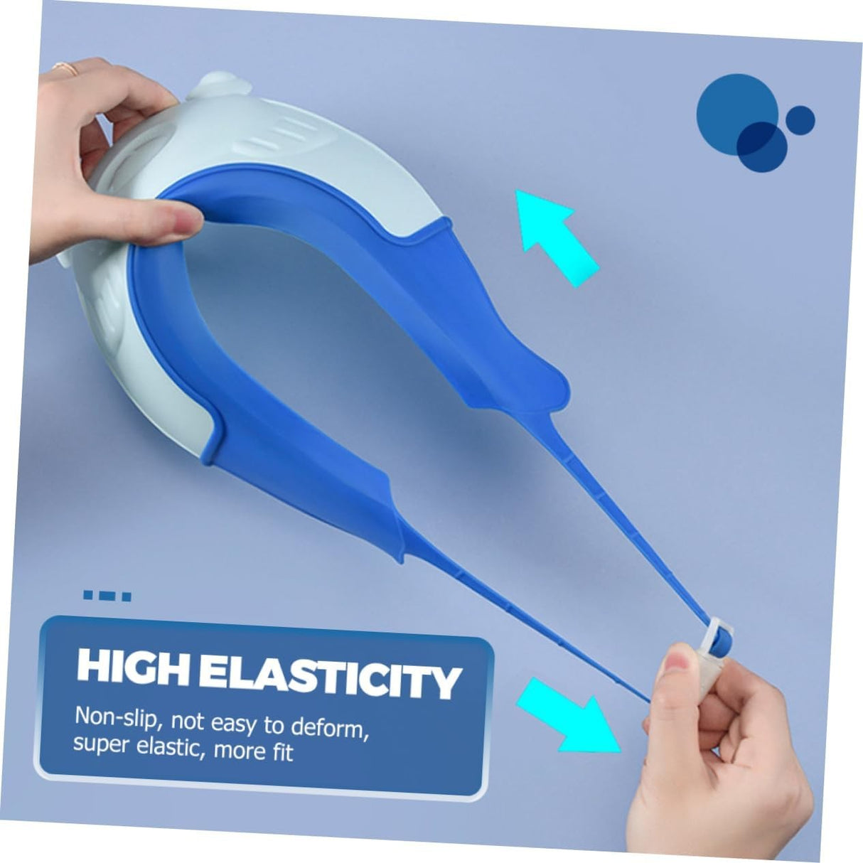 Viziera de Protectie Baie Pentru Copii, Fippy, Model Broasca, Dimensiune ajustabila, Durabil, Usor de curatat, Impotriva Samponului, pentru Ochi si Urechi, TPE+PP, 24x23 cm, Albastru - vivimall.ro