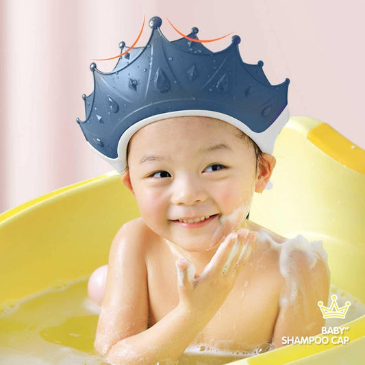 Viziera De Protectie Baie Pentru Copii, Fippy, Model Coroana, Dimensiune Ajustabila, Durabil, Usor De Curatat, Impotriva Samponului, Pentru Ochi Si Urechi, Tpe+Pp, 15X13 Cm, Albastru Inchis - vivimall.ro