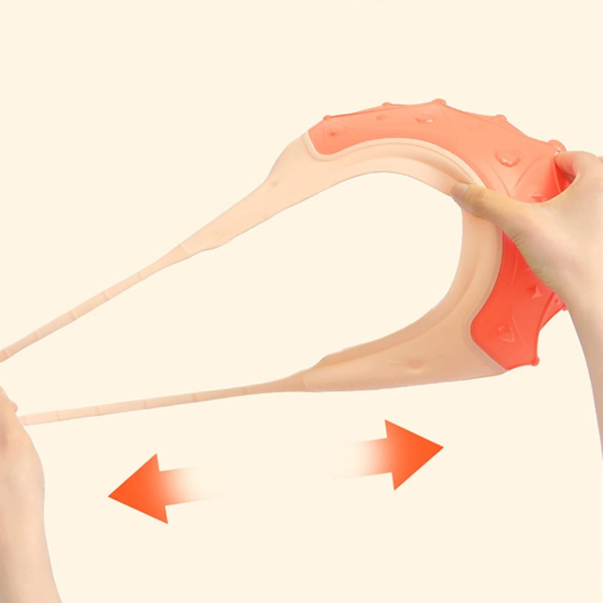 Viziera de Protectie Baie Pentru Copii, Fippy, Model Coroana, Dimensiune ajustabila, Durabil, Usor de curatat, Impotriva Samponului, pentru Ochi si Urechi, TPE+PP, 15x13 cm, Rosu