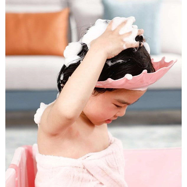 Viziera de Protectie Baie Pentru Copii, Fippy, Model Coronita, Dimensiune ajustabila, Durabil, Usor de curatat, Impotriva Samponului, pentru Ochi si Urechi, TPE+PP, 24x22 cm, Roz - vivimall.ro