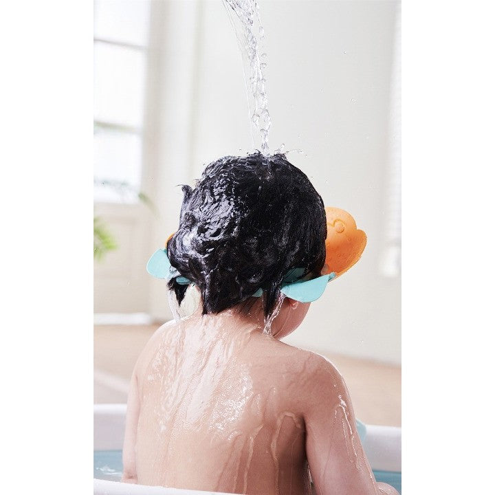 Viziera de Protectie Baie Pentru Copii, Fippy, Model Coronita Leu, Dimensiune ajustabila, Durabil, Usor de curatat, Impotriva Samponului, pentru Ochi si Urechi, TPE+PP, 21x20.5 cm, Portocaliu - vivimall.ro