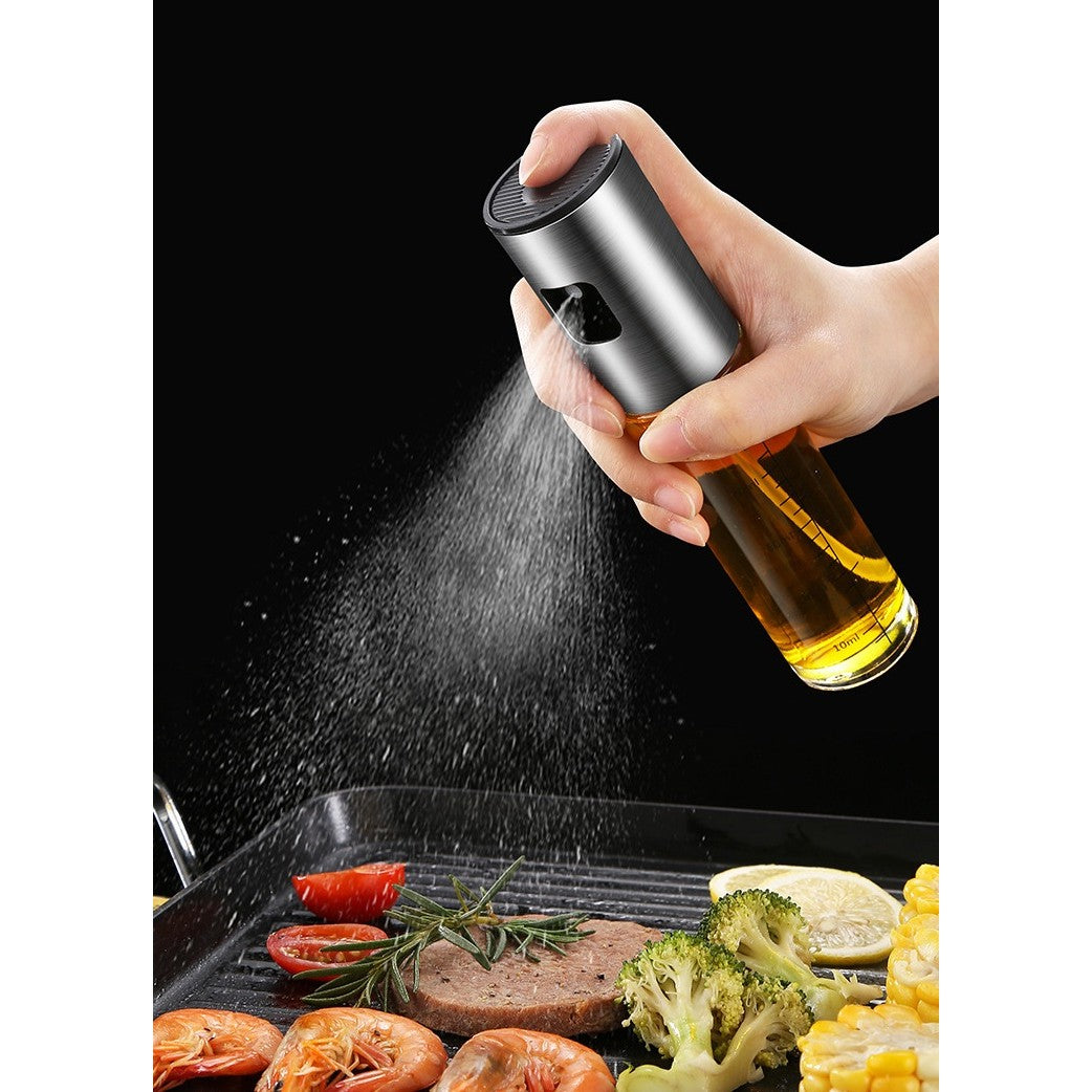 Pulverizator Ulei, Otet, Vivimall, din Sticla, 100 ml, Reincarcabil, 18.3 x 4.3 cm, Masura 90 ml, Capac Lucios, Auriu - vivimall.ro