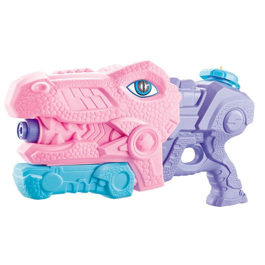 Pistol cu Apa pentru Copii, Rezervor, Pentru Piscina/Plaja, Vivimall, 6ani+, Tiranozaur, 3 duze, Roz, 660ML - vivimall.ro