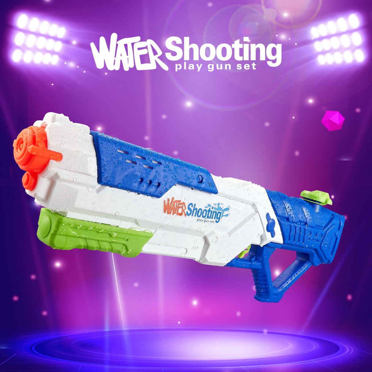 Pistol cu Apa pentru Copii, Rezervor, Pentru Piscina/Plaja, Vivimall, 6ani+, Multicolor, 1200ML - vivimall.ro