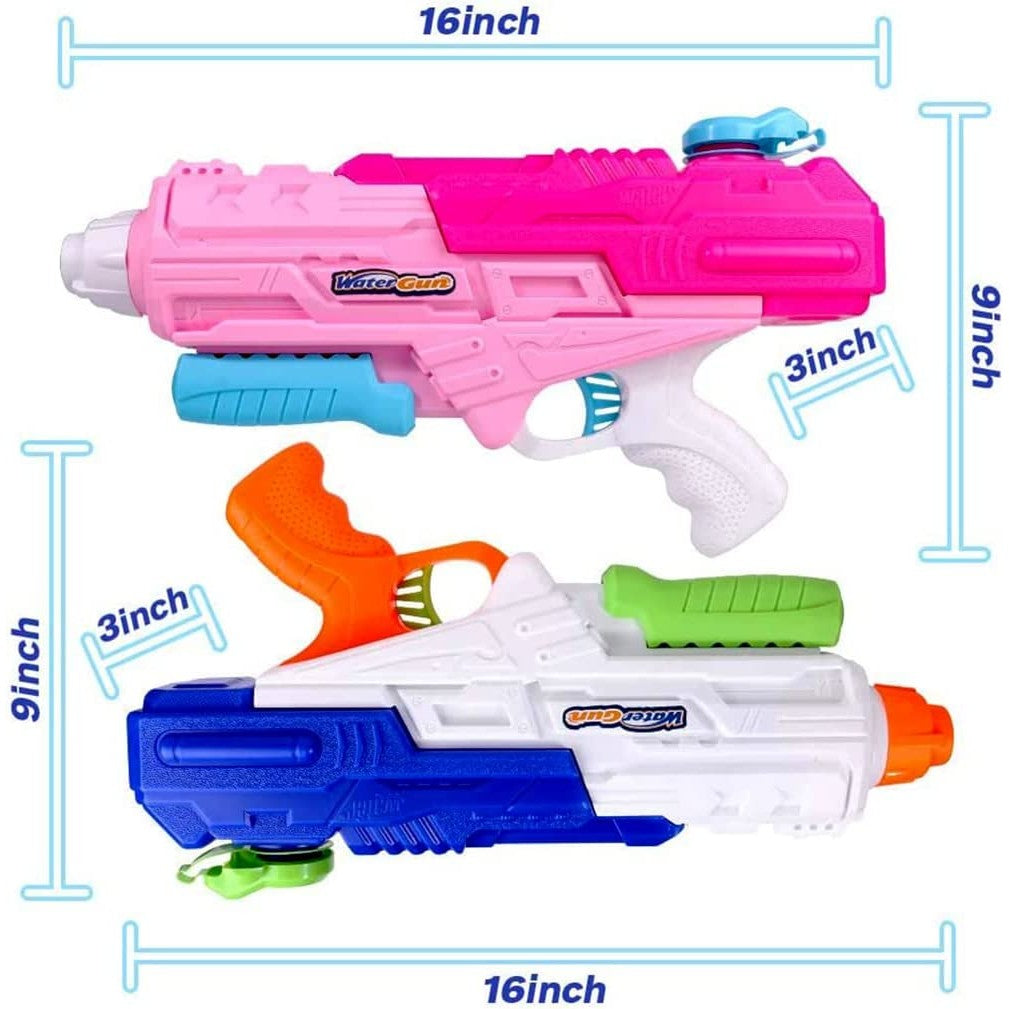 Set 2x Pistol cu Apa pentru Copii, Rezervor, Pentru Piscina/Plaja, Vivimall, 6ani+, Roz + Albastru, 1200 ML - vivimall.ro