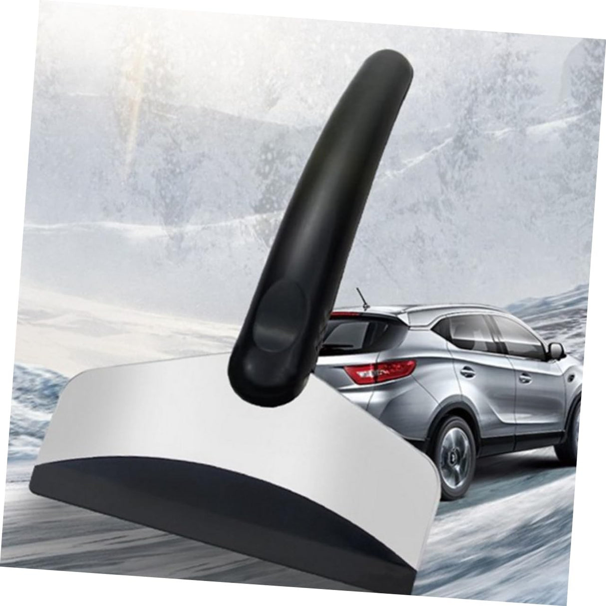 Racleta pentru Masina, Vivimall, pentru Deszapezire, din ABS si Otel Inoxidabil, 17 x 11 cm, Negru - vivimall.ro