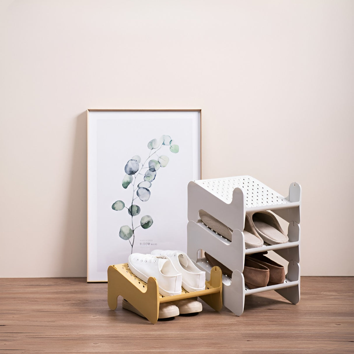 Suport pentru Pantofi, Vivimall, cu Doua Straturi, Organizator, Antiderapant și Durabil, 26x24.8x16 cm, Maro - vivimall.ro