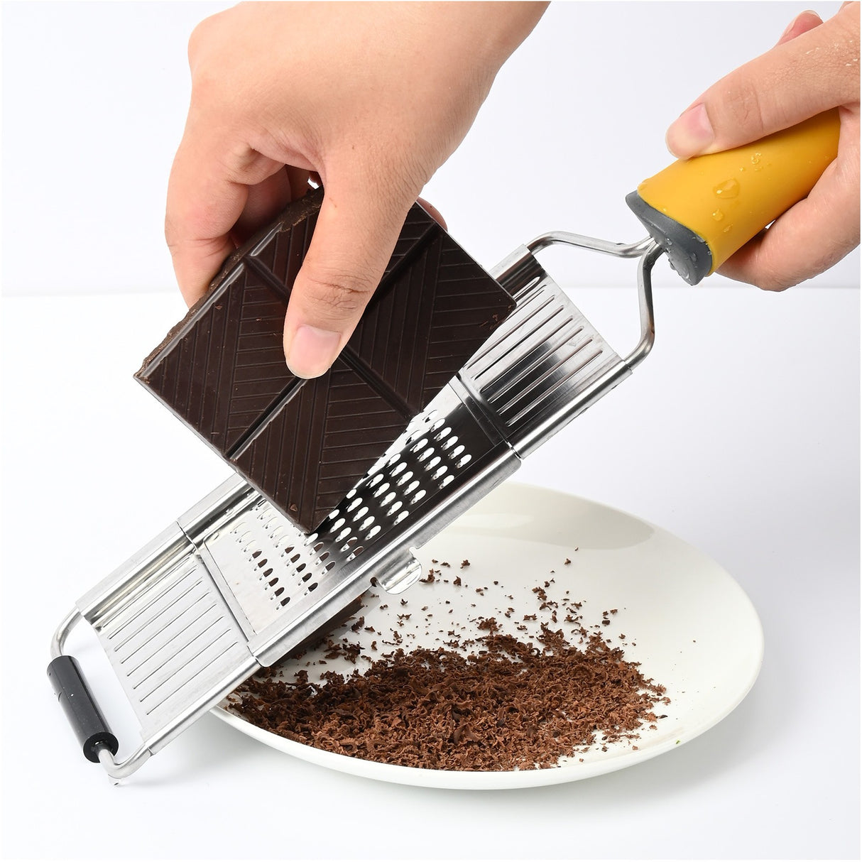 Razatoare multifunctionala Vivimall, Inox, 4 tipuri de lame, usor de manevrat, maner din ABS ergonomic,33 x 8.6 cm, periuta curatare inclusa, Lame interschimbabile, Argintiu - vivimall.ro