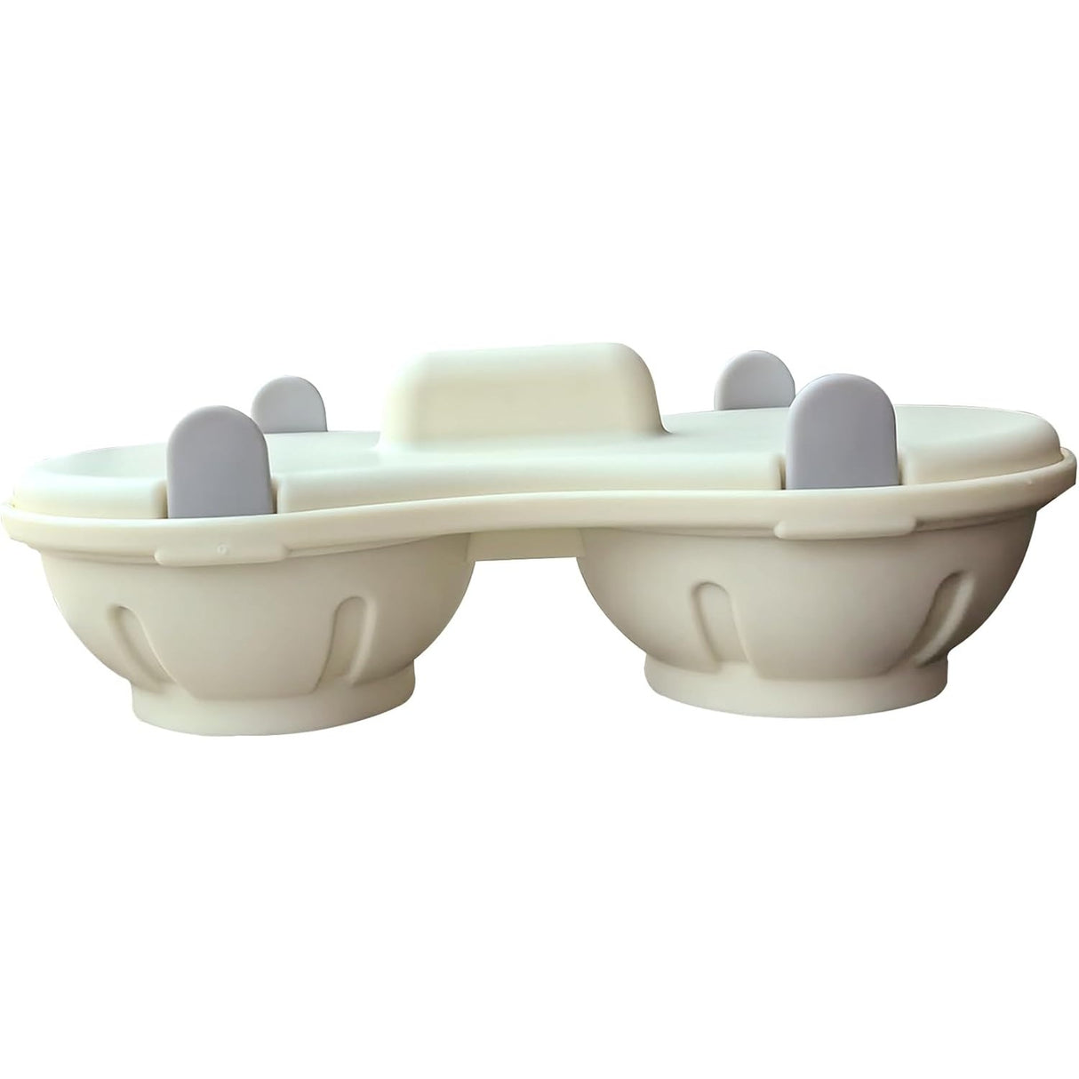 Recipient Dublu pentru Oua, Vivimall, din Plastic Vivimall, pentru Gatit la Microunde, 22 x 11.8 x 8 cm, Gri - vivimall.ro