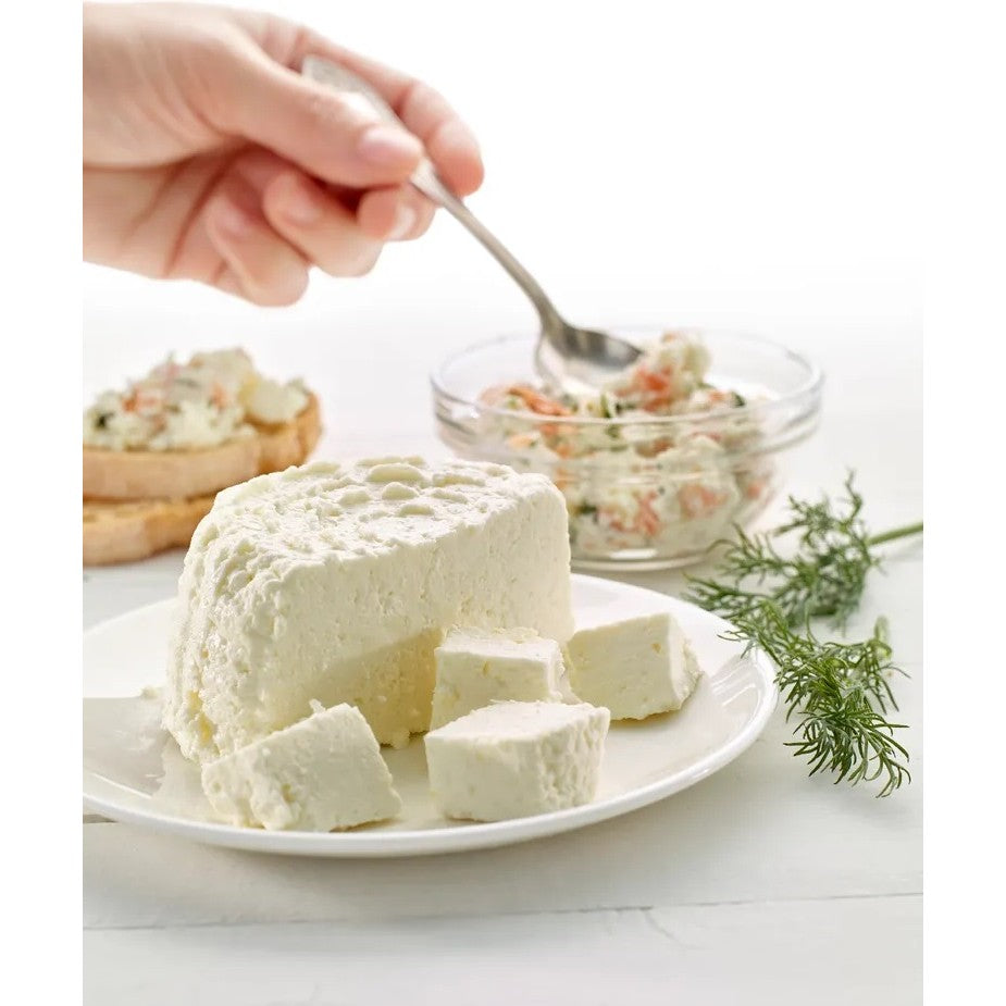 Recipient pentru Preparat Branza, Vivimall, Capac de Silicon, Cheese Maker din Plastic, Strecuratoare, 17x14.5x12.8 cm, Verde - vivimall.ro