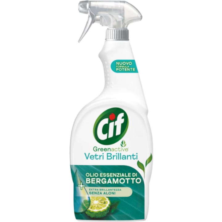 Cif Green Active — Soluție pentru geamuri cu ulei esențial de bergamotă, 650 ml - vivimall.ro