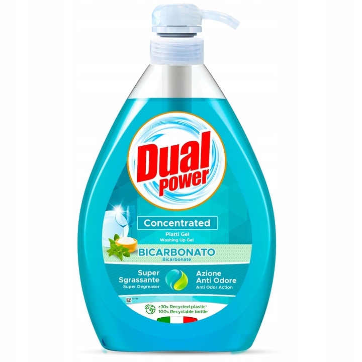 Detergent vase concentrat Dual Power, bicarbonat și salvie — 1000 ml - vivimall.ro