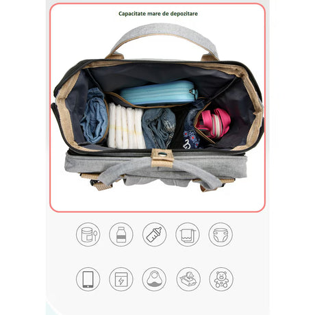 Rucsac Cu Patut Pliabil Albastru Inchis | MamiNest 2