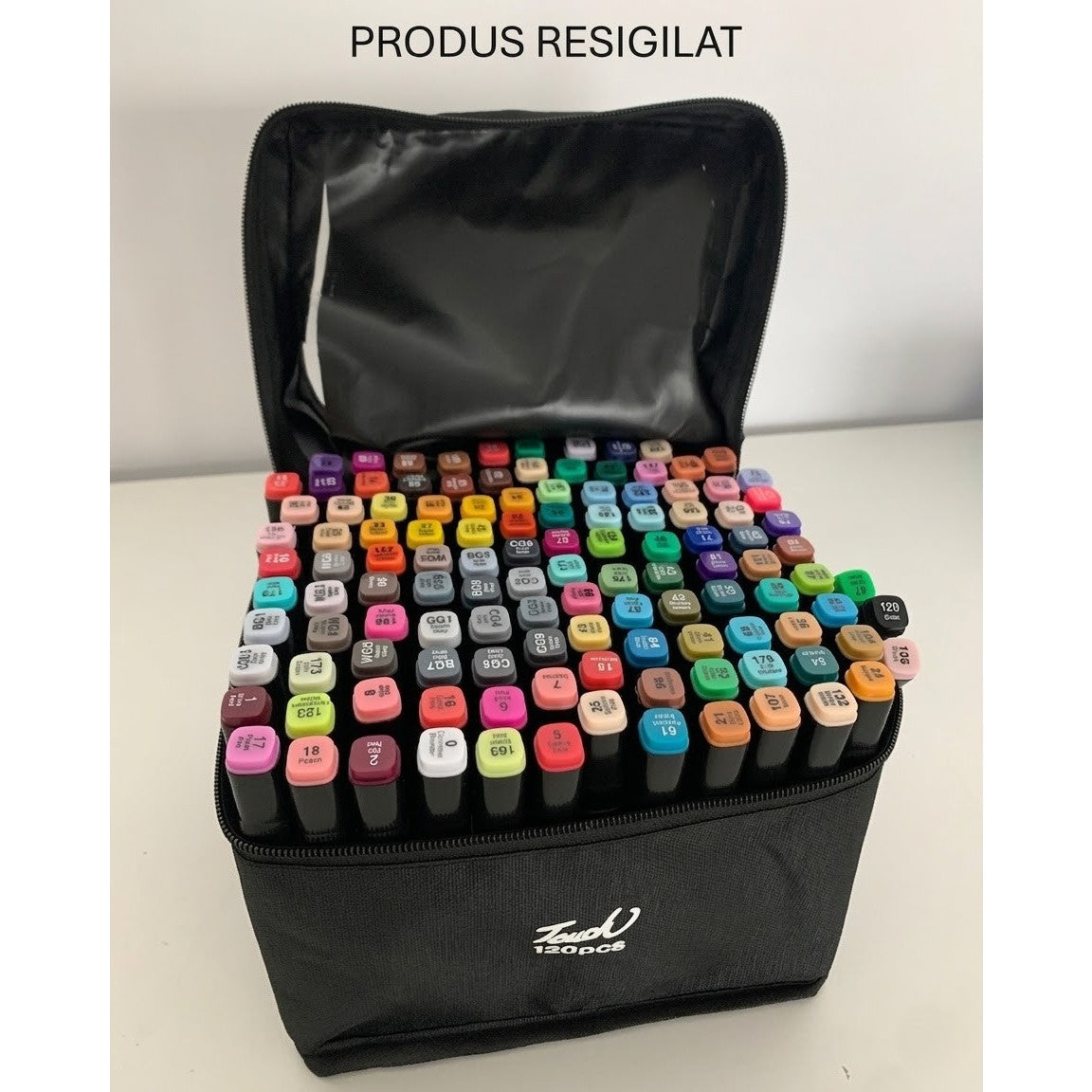 RESIGILAT - Set 120 Markere Duble, Flippy, pe Baza de Alcool, Geanta Impermeabila Inclusa, Culori Numerotate, 20.3 x 17.5 x 17 cm, Multicolor - vivimall.ro
