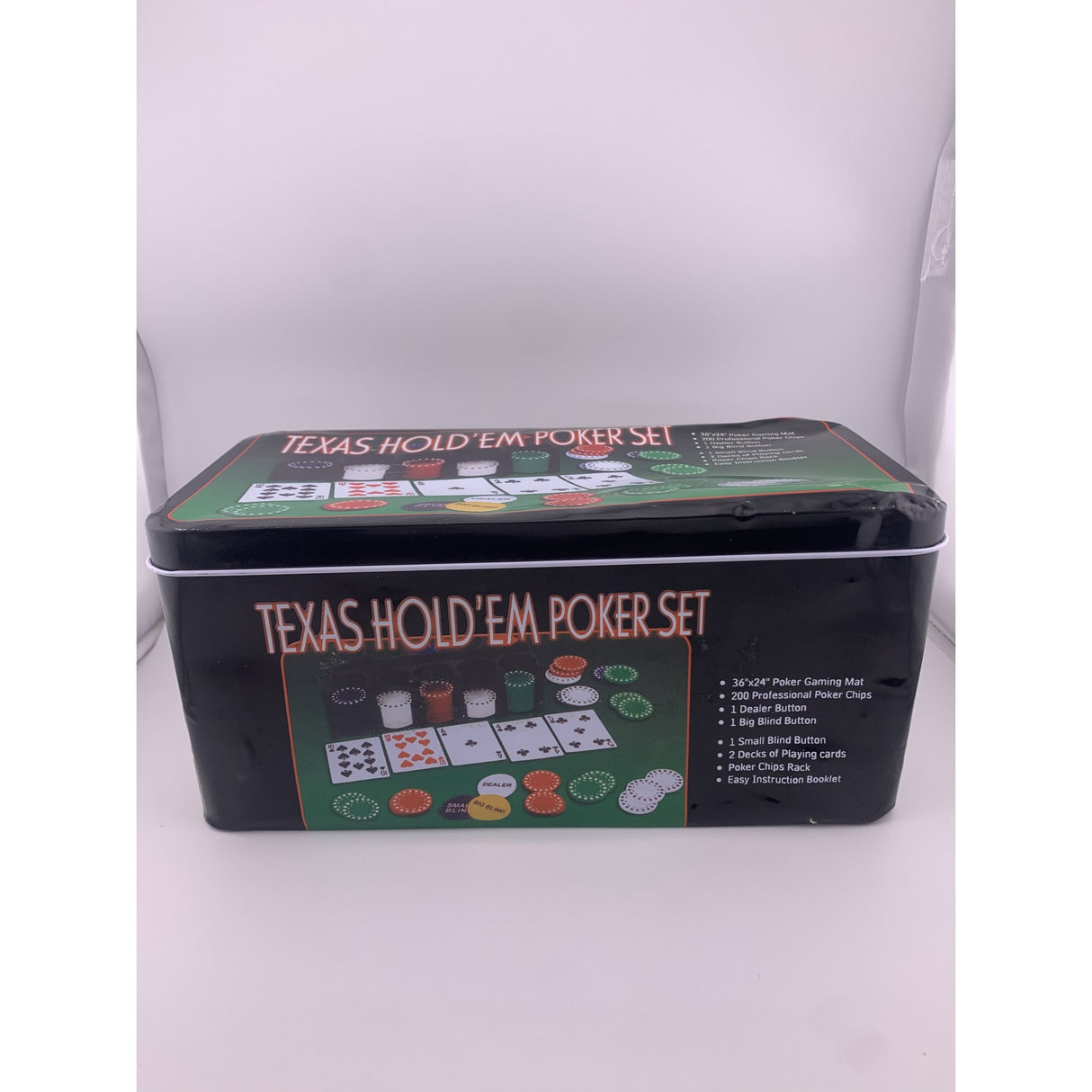 RESIGILAT - Set de Poker Complex cu 200 de jetoane Flippy, Include 2 seturi de carti, Texas Hold`em set, portabil, cutie depozitare - vivimall.ro