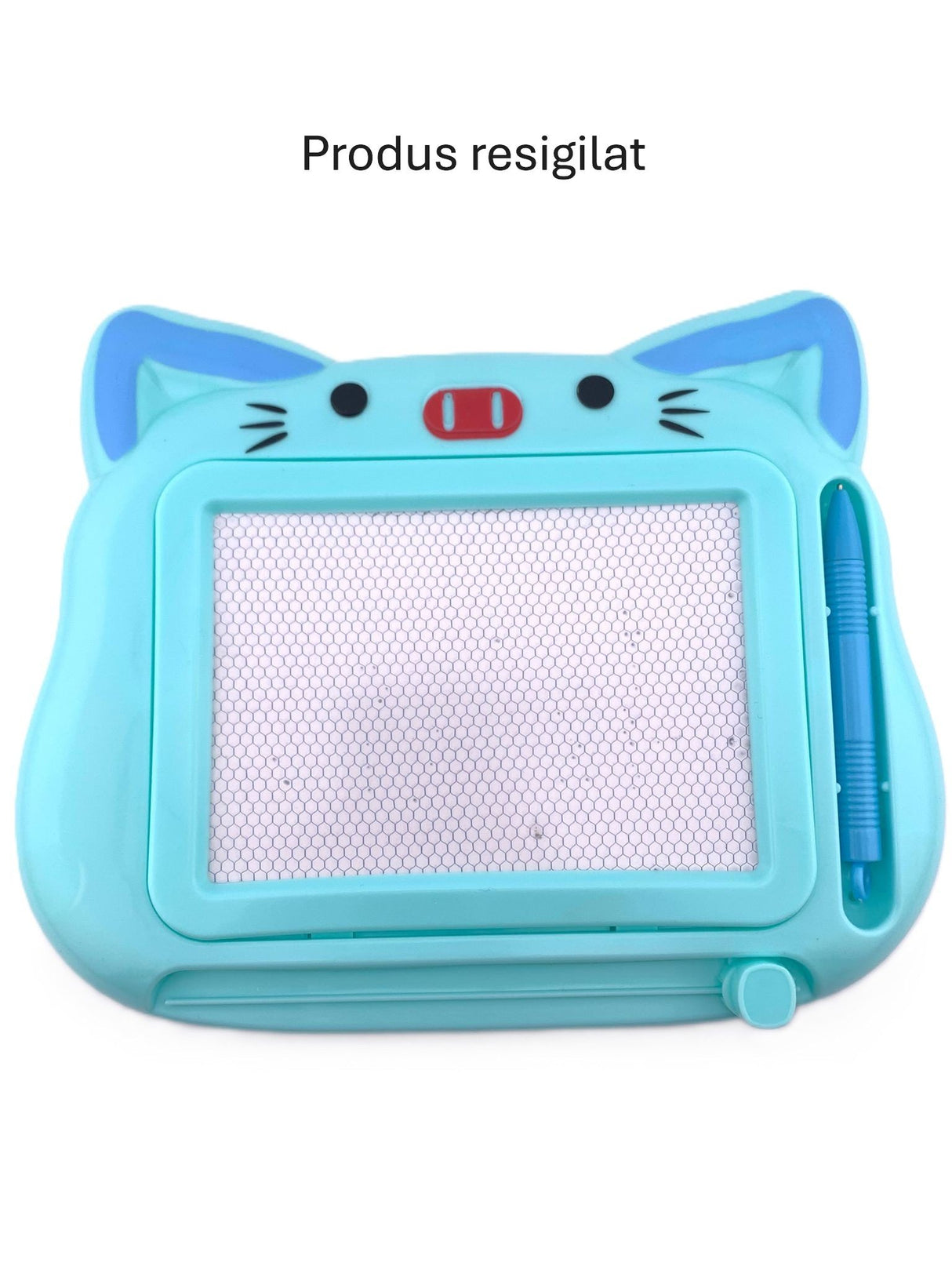 Tăblița magnetică Flippy model pisică, vedere frontală, dimensiuni 23.2x18.5 cm, culoare albastru