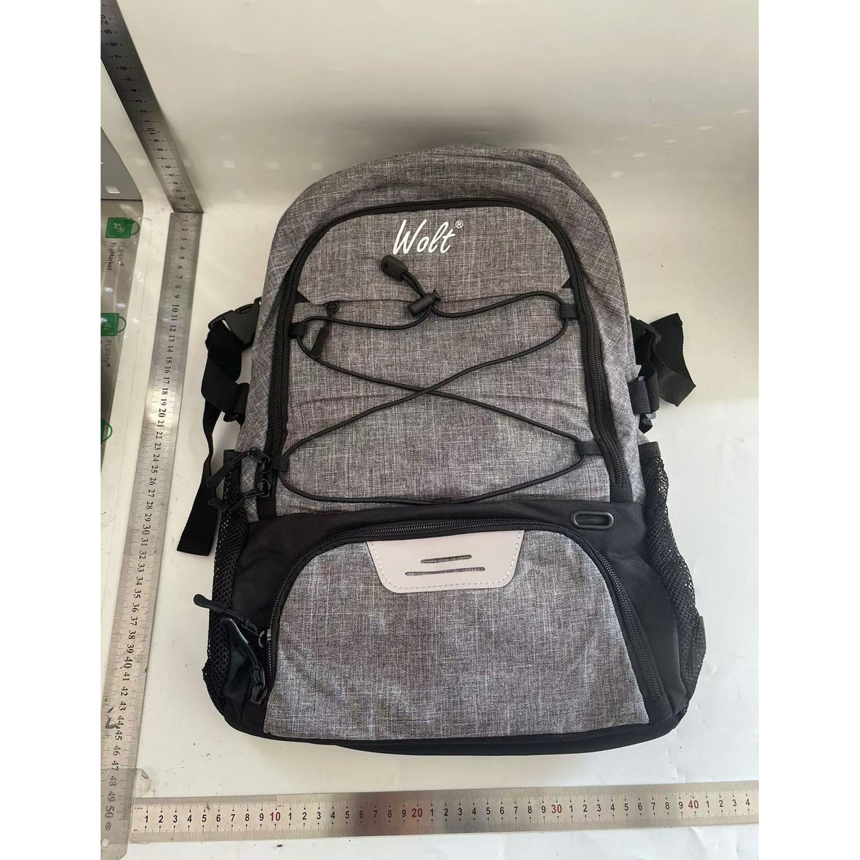 Rucsac de Baschet Multifunctional, Vivimall, pentru Calatorie, Sport, Scoala, cu Compartiment pentru Pantofi si Minge, 32 Litri, 45x32x22 cm, Gri-Negru - vivimall.ro