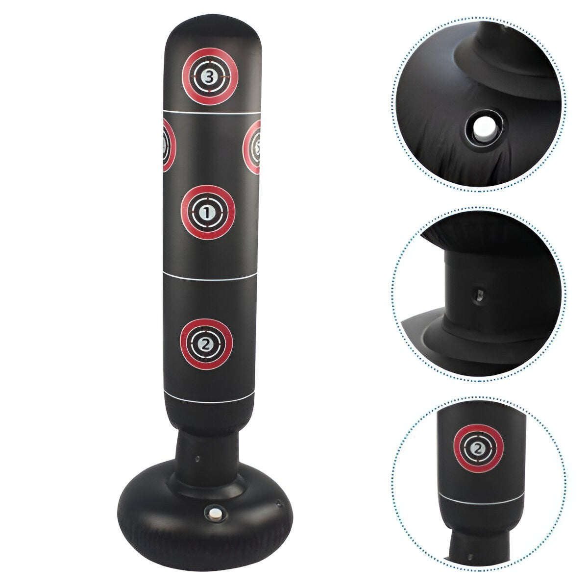 Sac de Box Gonflabil, Vivimall, pentru Copii si Adulti, Umplere cu Aer, Apa sau Nisip, 160 cm, Negru - vivimall.ro