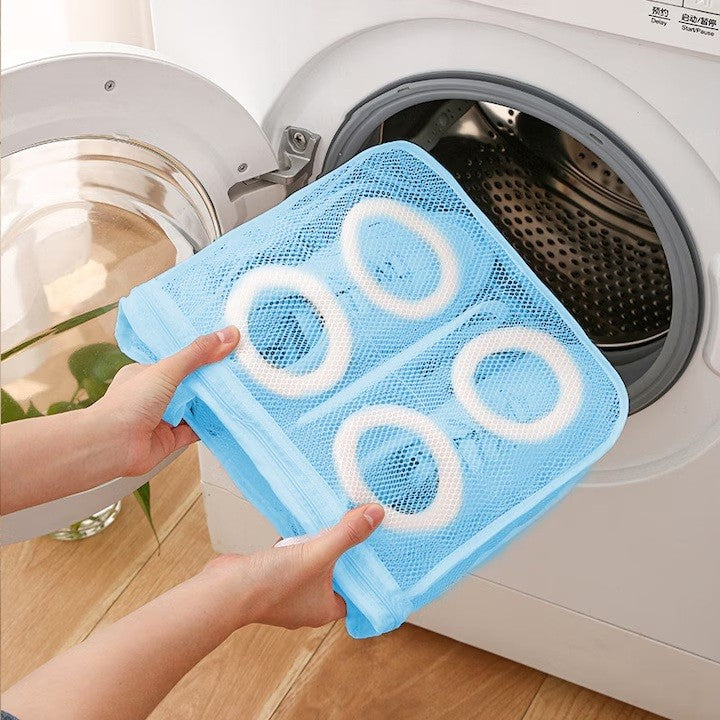 Sac pentru Spalare Incaltaminte, Vivimall, pentru Masina de Spalat, 28x24.5x8 cm, Albastru - vivimall.ro