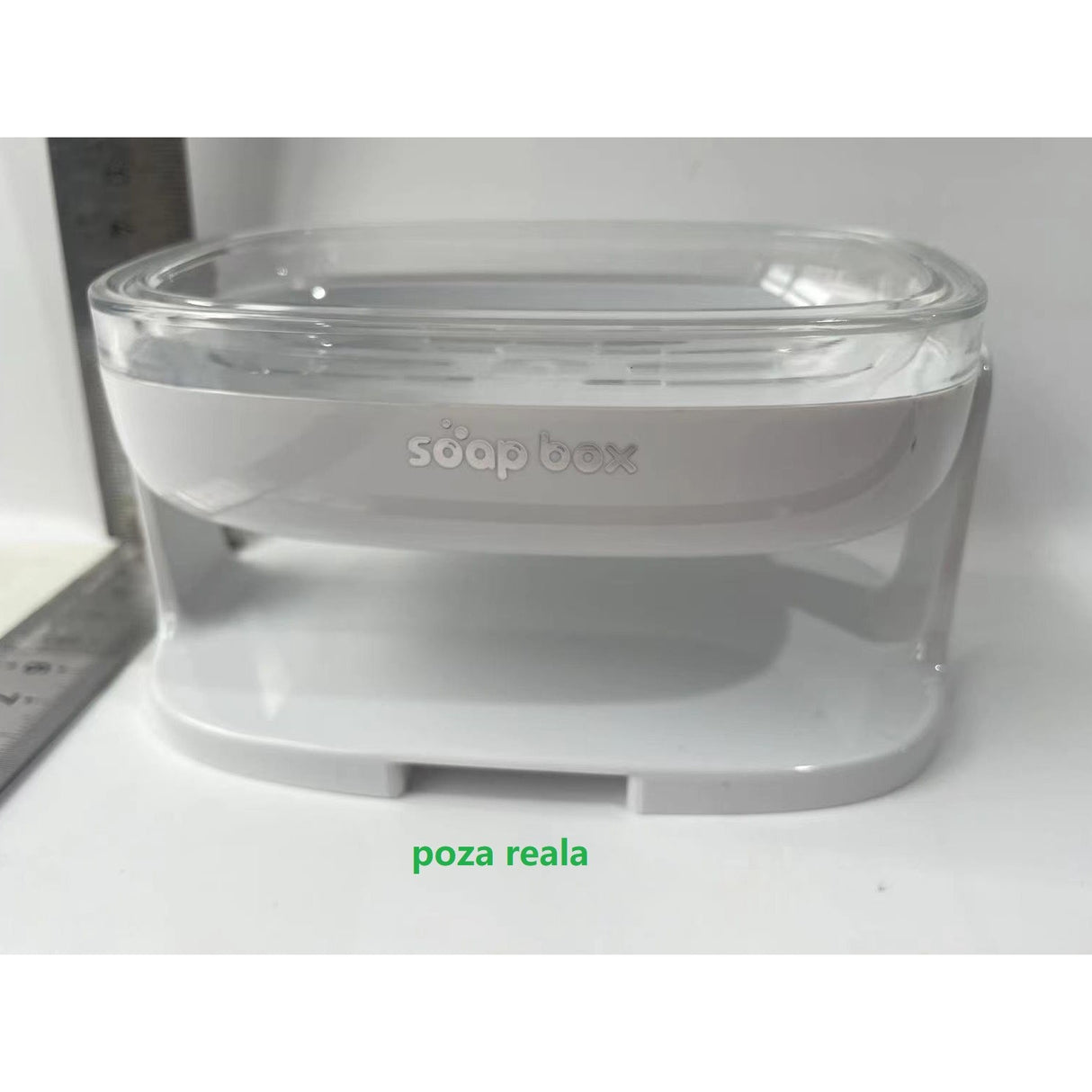 Savoniera cu Suport 2 in 1, Vivimall, Pentru Perete sau Blat, PET, Scurgere Optima, Alb - vivimall.ro