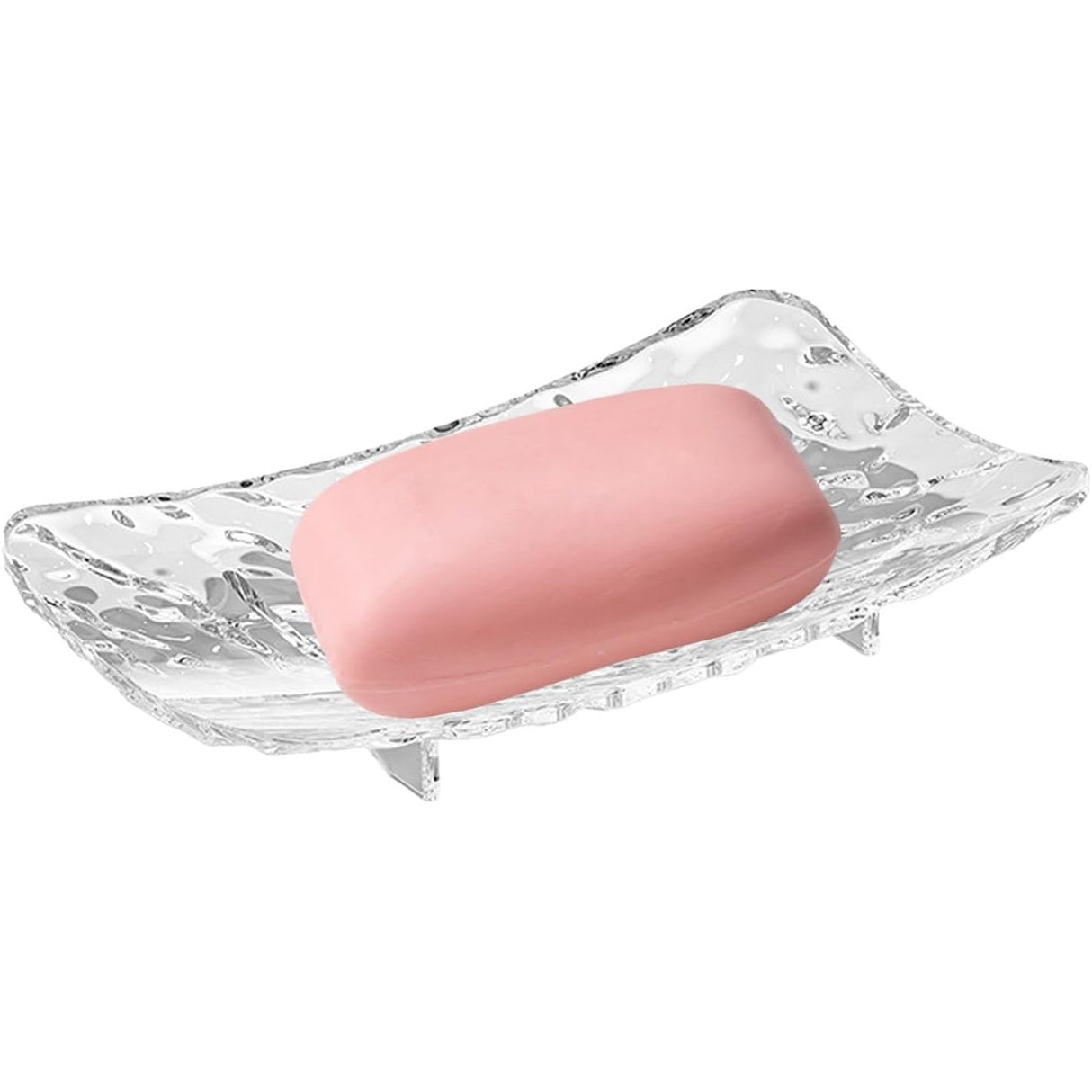 Savoniera din Plastic Vivimall, 15 x 9 cm, cu Scurgere Apa, Design Modern, Transparent - vivimall.ro