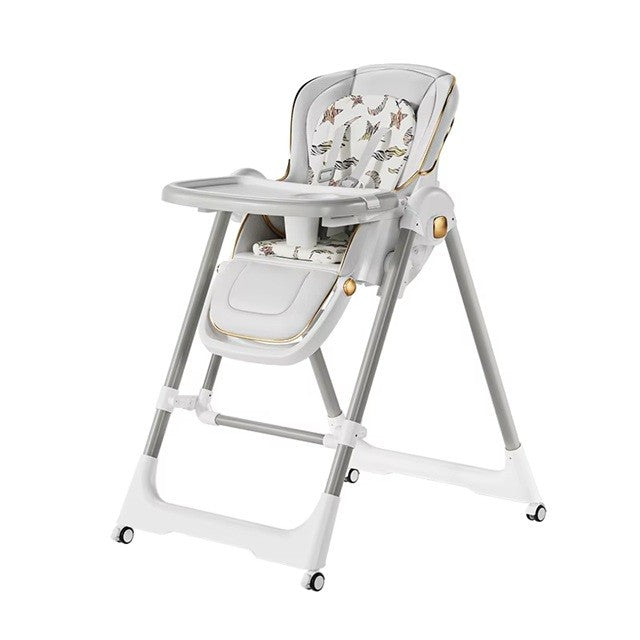 Scaun De Masa 2In1, Pentru Copii 6 Luni - 4 Ani, Pliabil, Cu Roti, Balansoar, Leagan, Reglabil, Tava De Masa Dubla, Centura In 5 Puncte