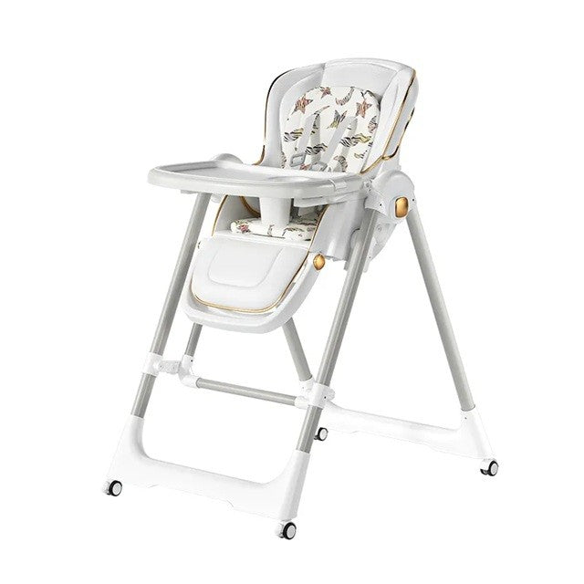 Scaun De Masa 2In1, Pentru Copii 6 Luni - 4 Ani, Pliabil, Cu Roti, Balansoar, Leagan, Reglabil, Tava De Masa Dubla, Centura In 5 Puncte