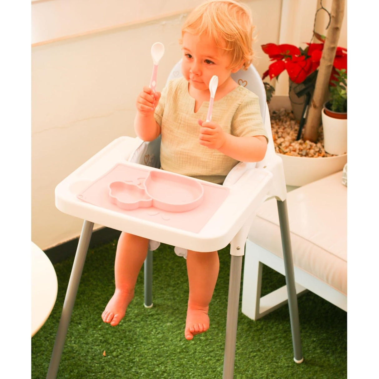 Scaun De Masa, Pentru Bebelusi Si Copii 6-36 Luni, Din Plastic/Metal, Centura In 2 Puncte, Tava Detasabila