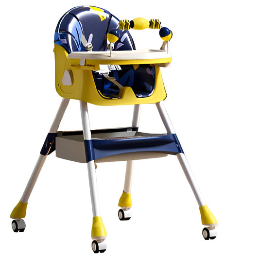 Scaun De Masa Pentru Bebelusi Si Copii, 2 Tavite Cu Jucarii Si Husa Detasabile, Multifuncè›Ional, Stabil, Centura De Siguranta, Spatar Reglabil Moale, Balansoar, Cos De Depozitare, De La 6 Luni - vivimall.ro