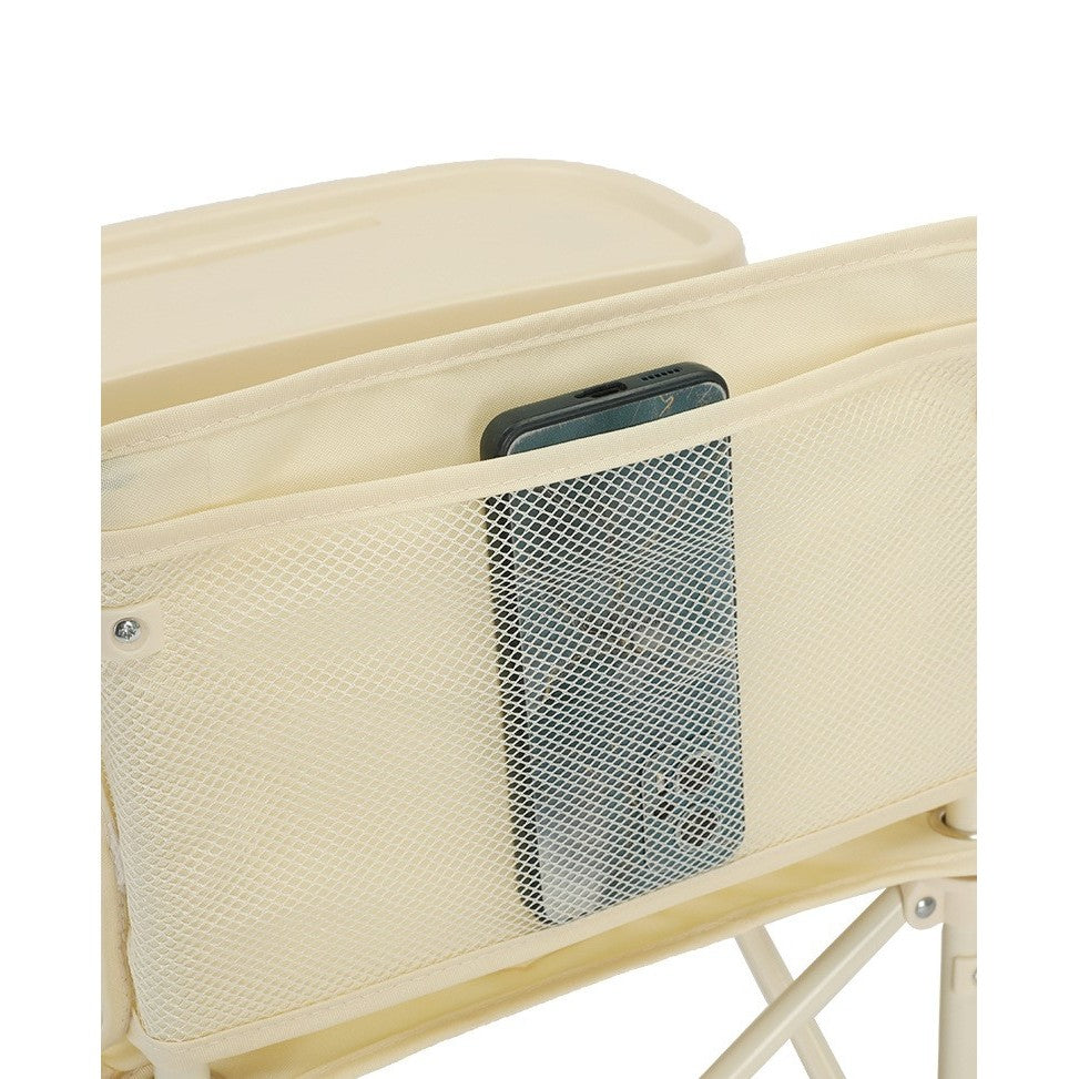 Scaun de Masa pentru Bebelusi si Copii, Flippy, Tavita si Husa Detasabile, Multifuncțional, Stabil, Centura de Siguranta, Cos de Depozitare, Bej, cu Umbrela Verde, de la 6 Luni - vivimall.ro